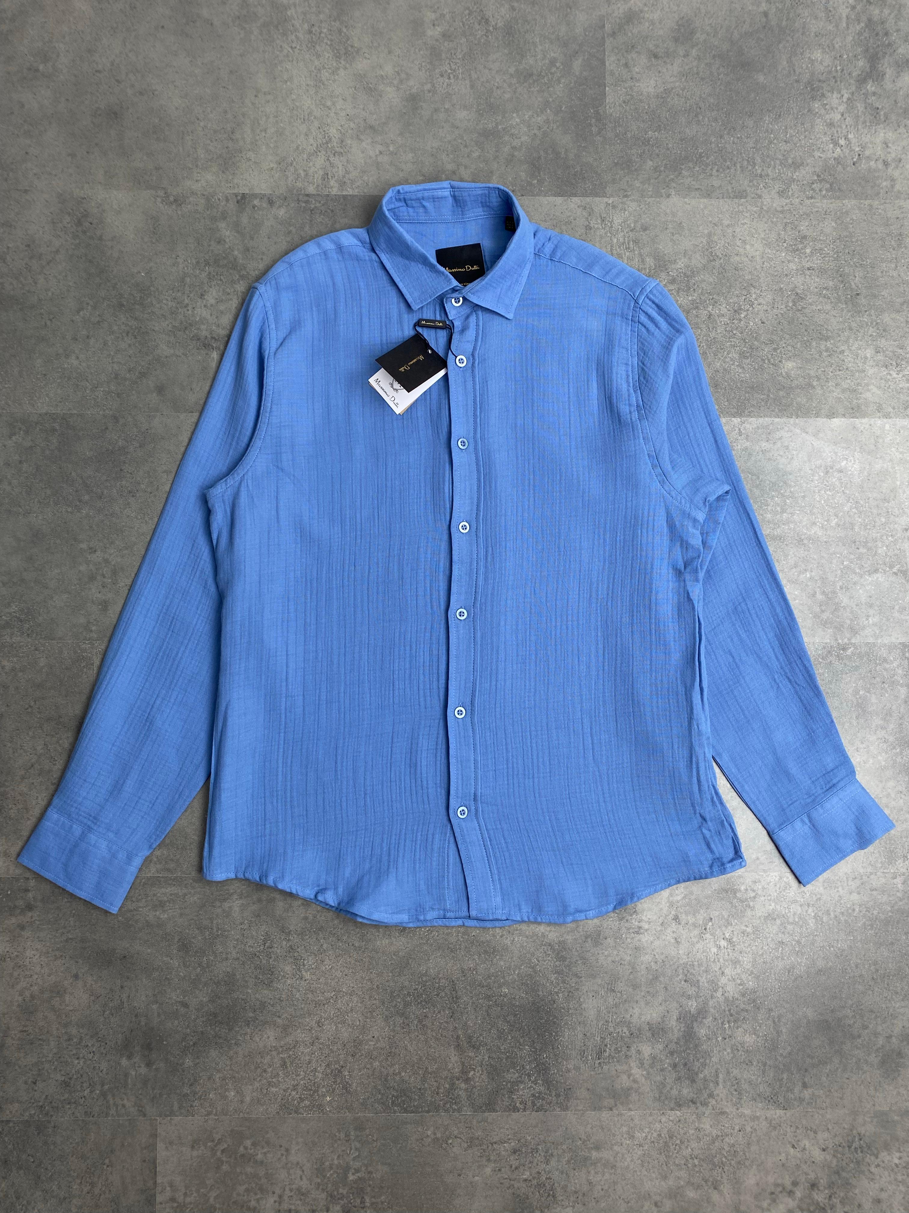 Yeni Sezon Classic Casual  Müslin Gömlek - MAVİ
