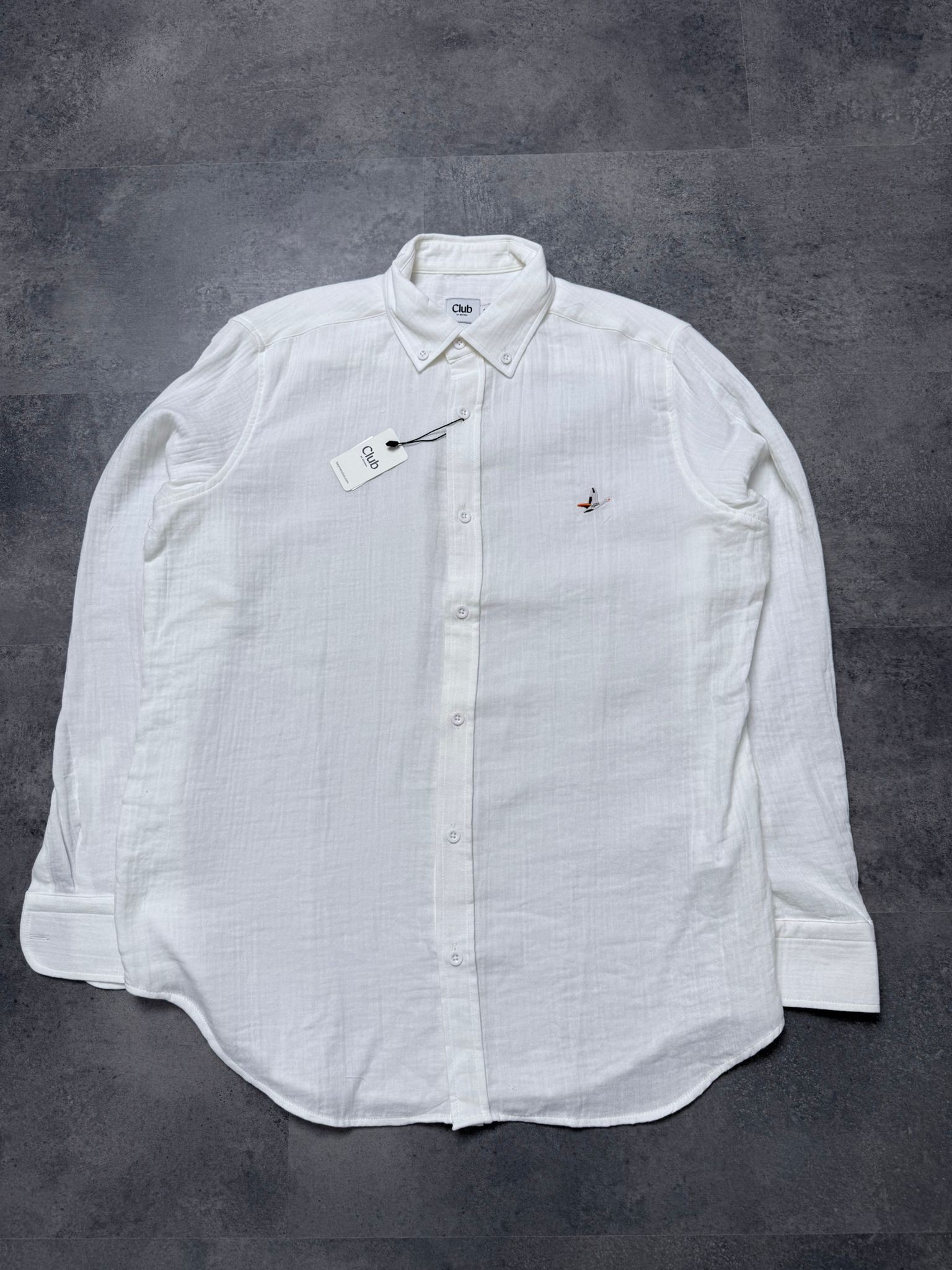Yeni Sezon Classic Casual Basic Müslin Gömlek - BEYAZ