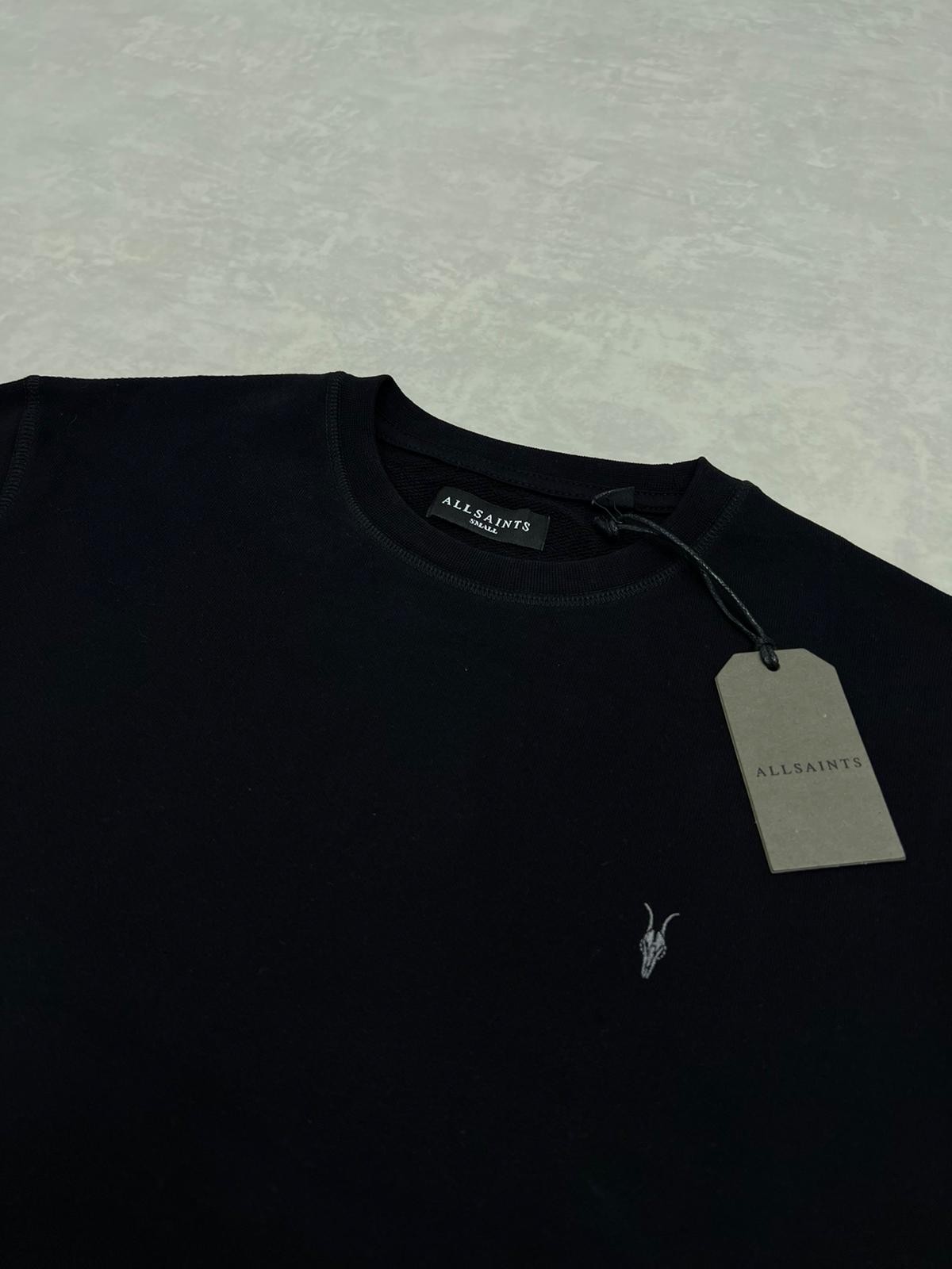 Yeni Sezon  Basic Mini Logo Black Sweatshirt