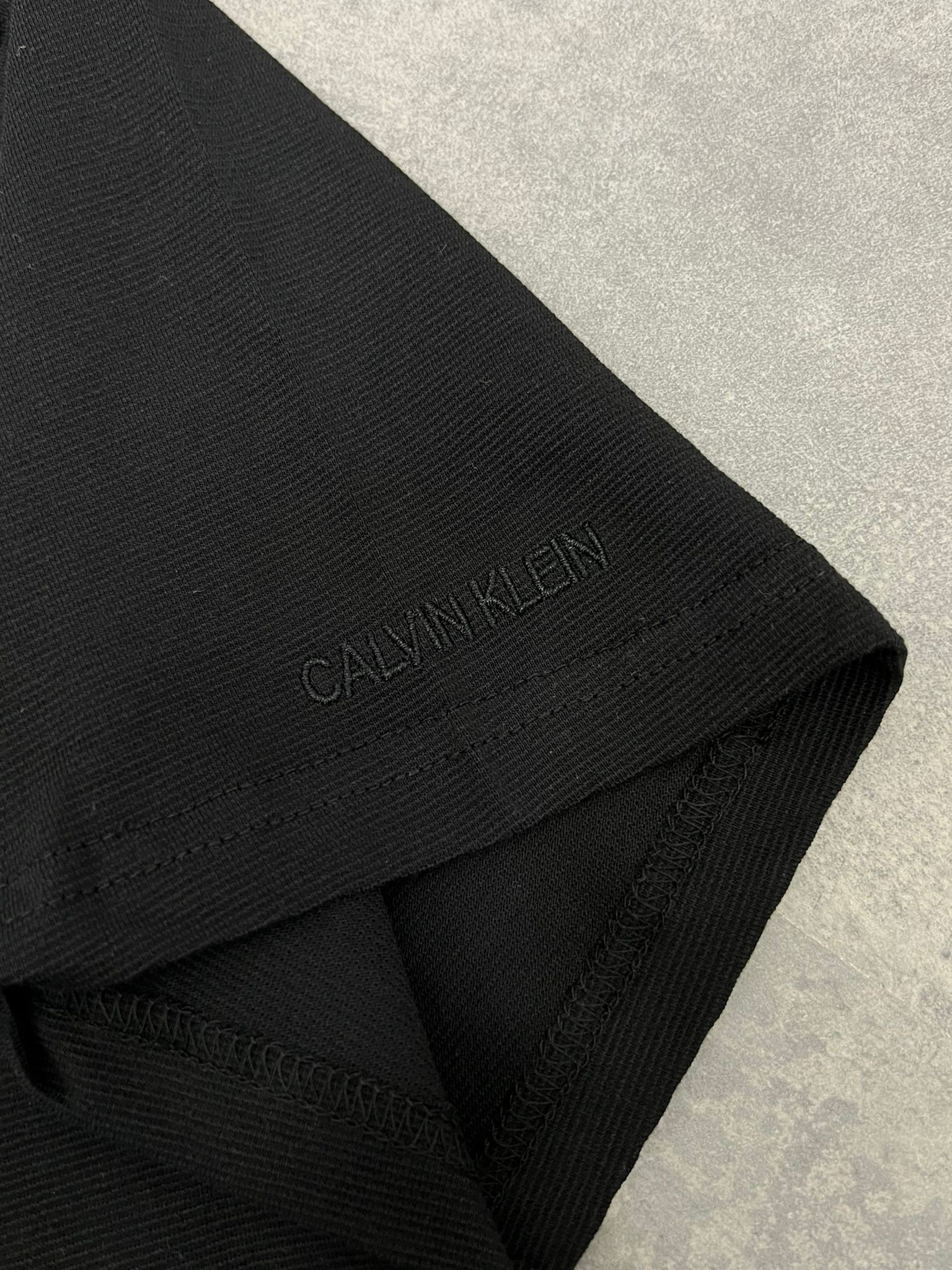 Yeni Sezon Basic Mini Logo Ottoman Kumaş Black T-shirt