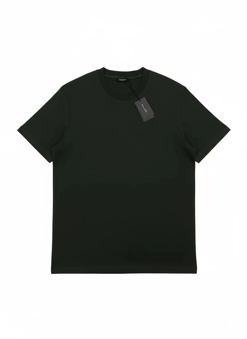 Yeni Sezon Organik Pamuk Kalın Kumaş Relax Fit T-shirt - Zümrüt Yeşili