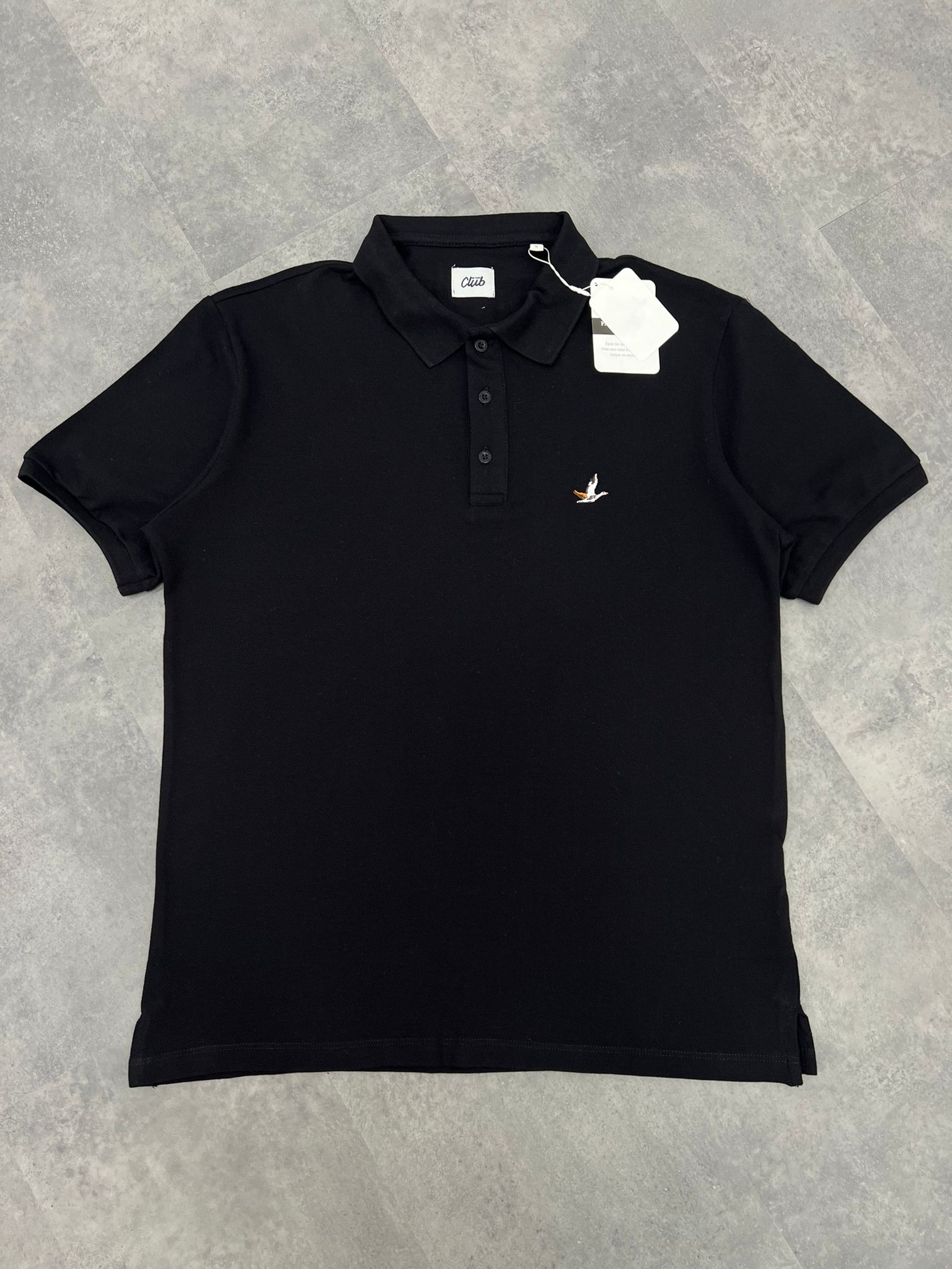 Yeni Sezon Basic Mini Logo Black  Polo Yaka T-shirt