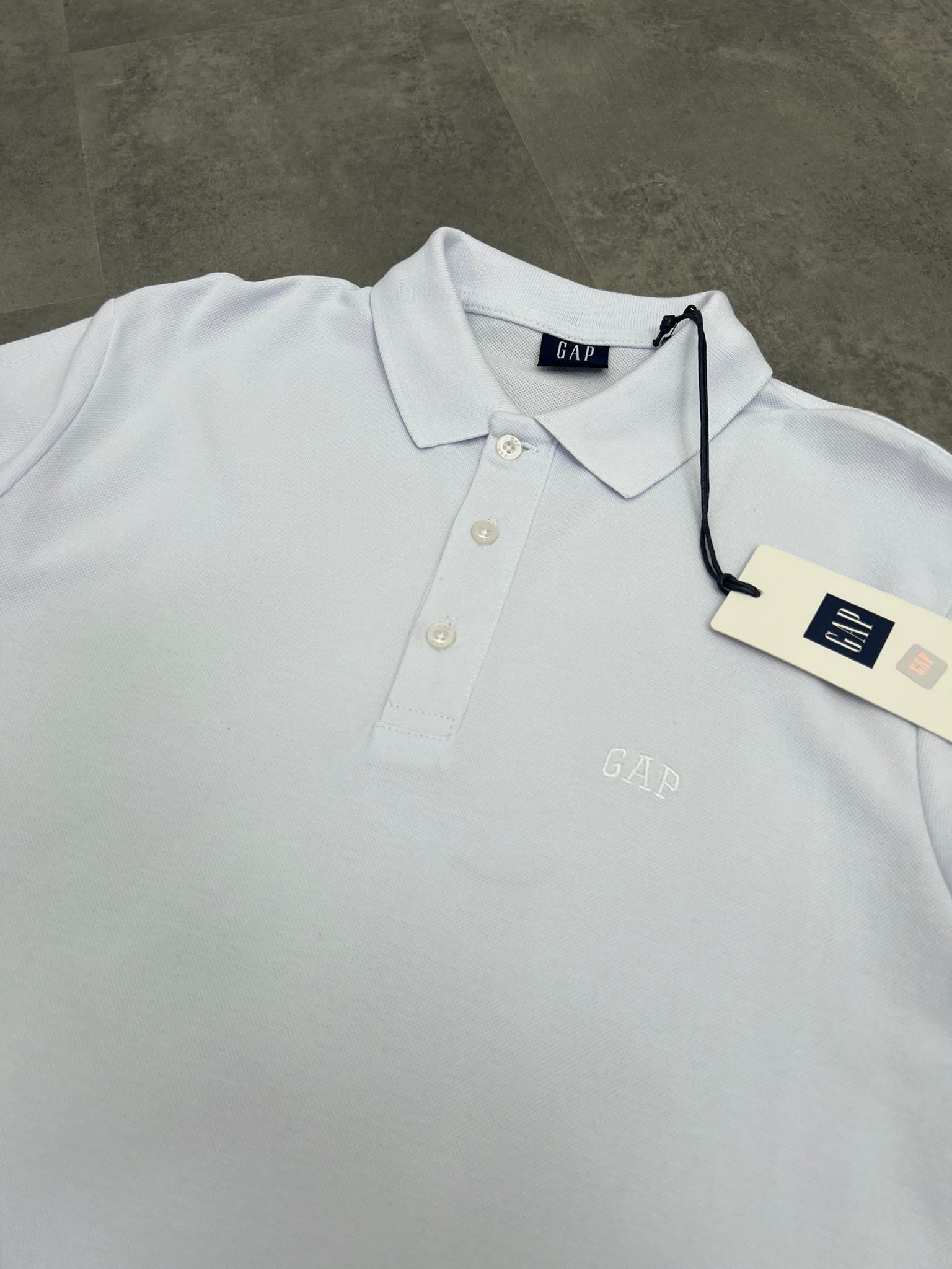 Yeni Sezon Ton To Tone Polo Yaka White T-shirt