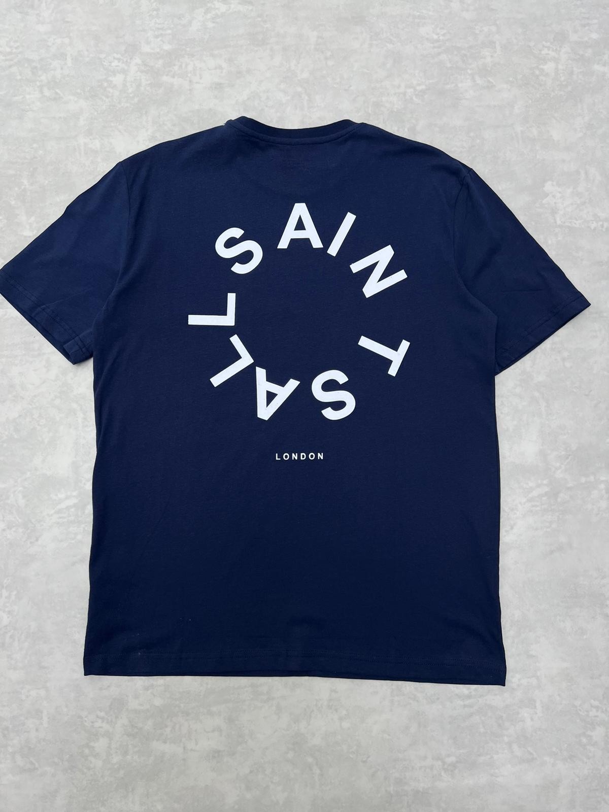 London Limited Circle Long Navy Blue  T-shirt