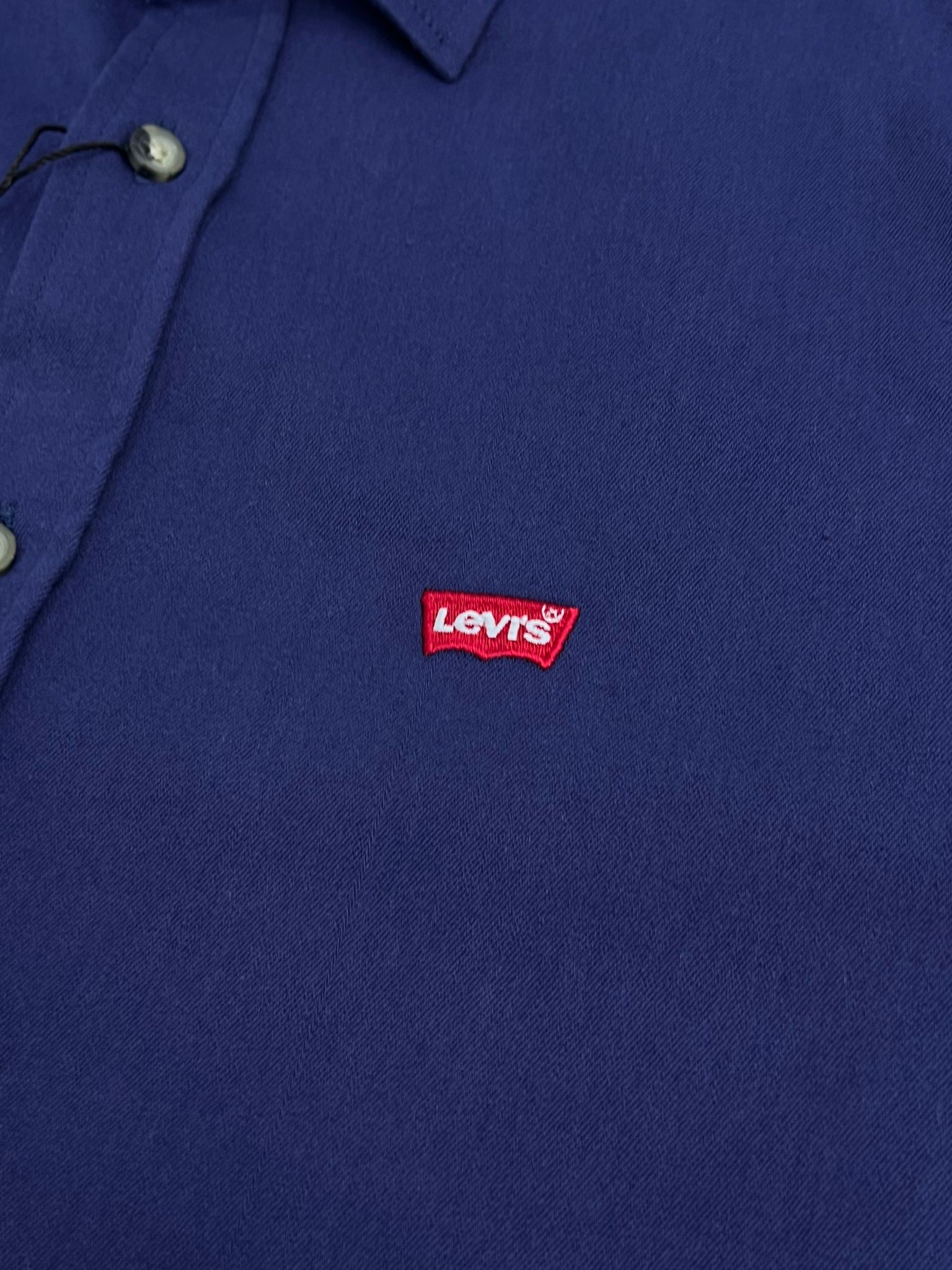 Yeni Sezon Organik Pamuk Likralı  Navy Blue Gömlek