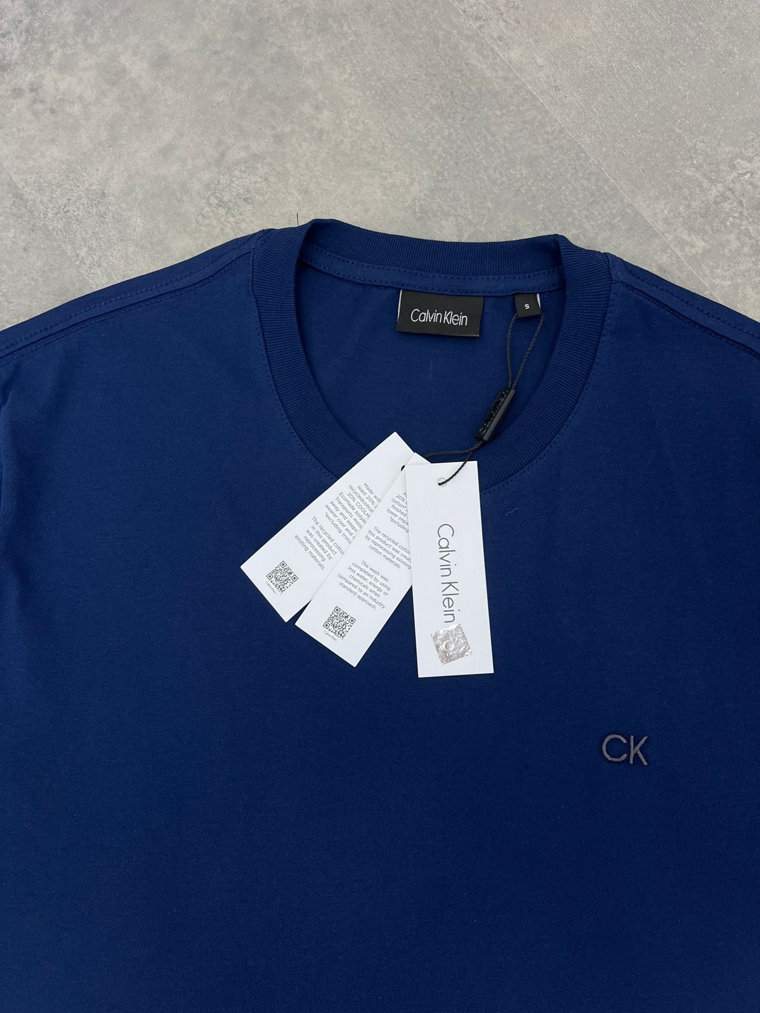 Yeni Sezon Basic Mini Logo Ceast Kumaş Navy Blue  T-shirt