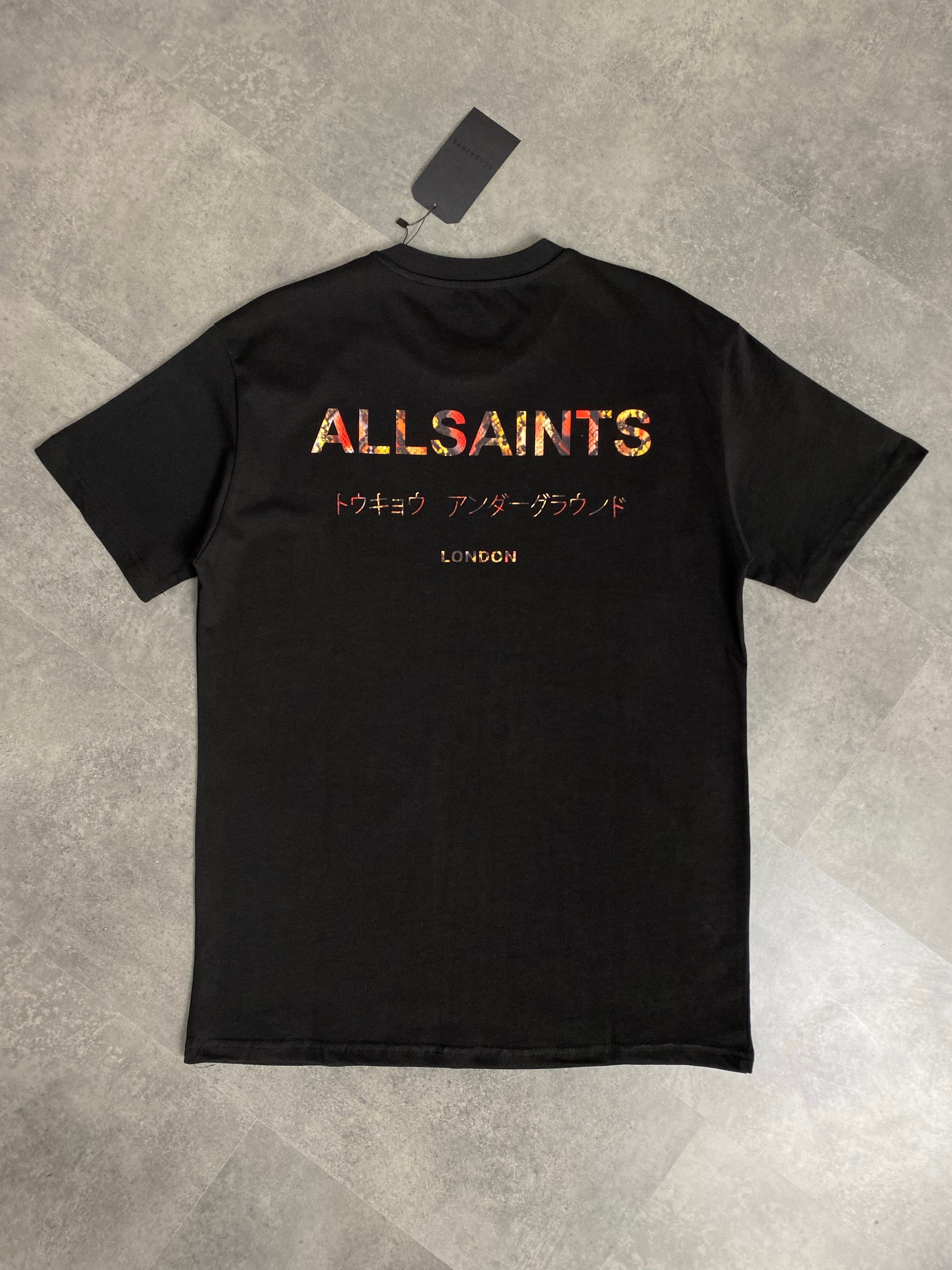 Yeni Sezon London Back to Print Kalın Pamuk T-shirt - SİYAH