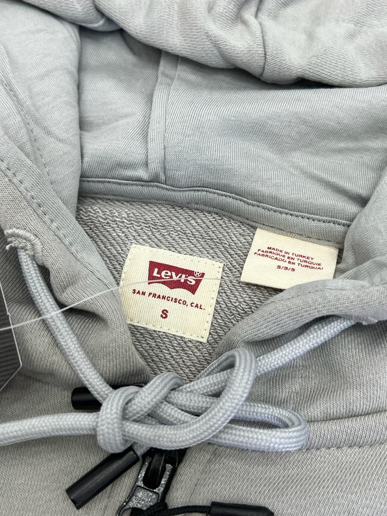 Tam Fermuarlı Patch Mini Logo Light Gray Ceket