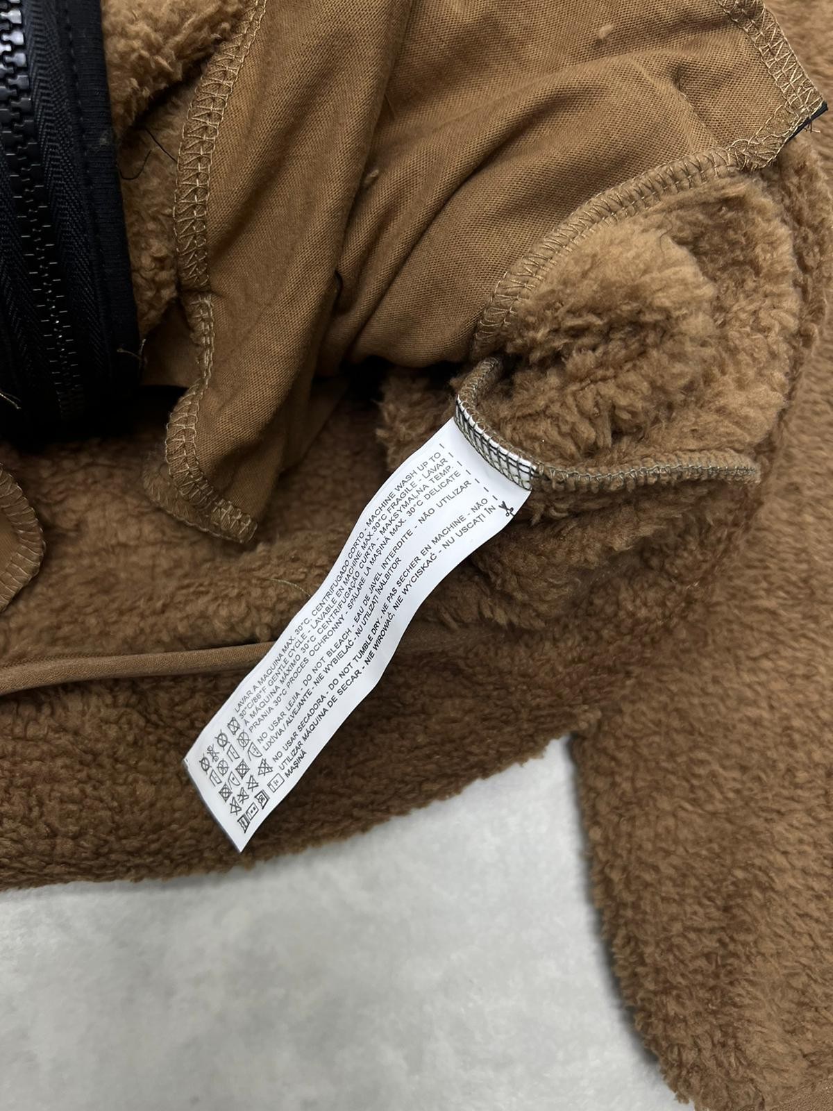 Denim Wear Tam Fermuarlı  Brown Peluş Ceket 