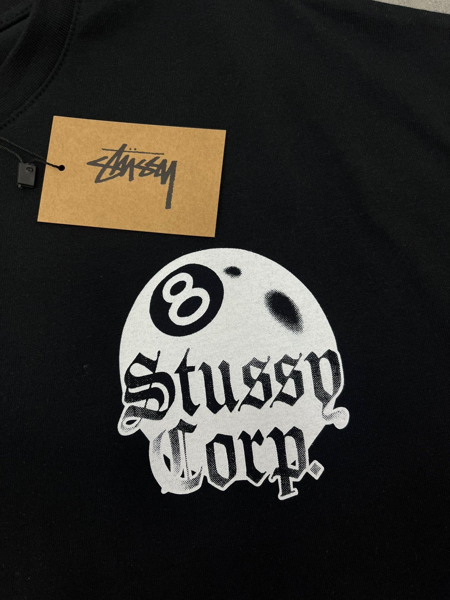 Yeni Sezon Stussy Corp 8 Black Relax Fit T-shirt