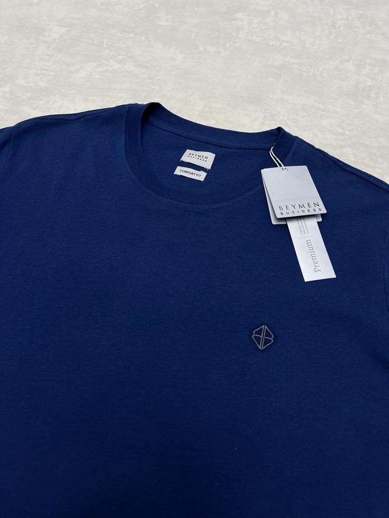 Classic Mini Logo Navy Blue Basic T-shirt