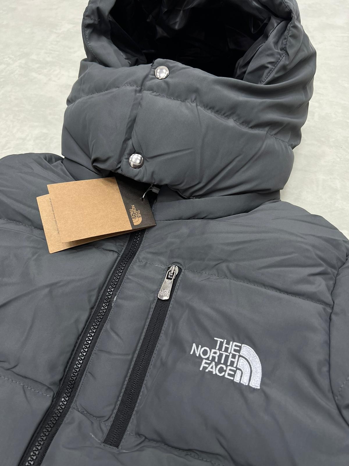 Yeni Sezon Water Proof Full Dolum Kapşonlu Gray  Mont