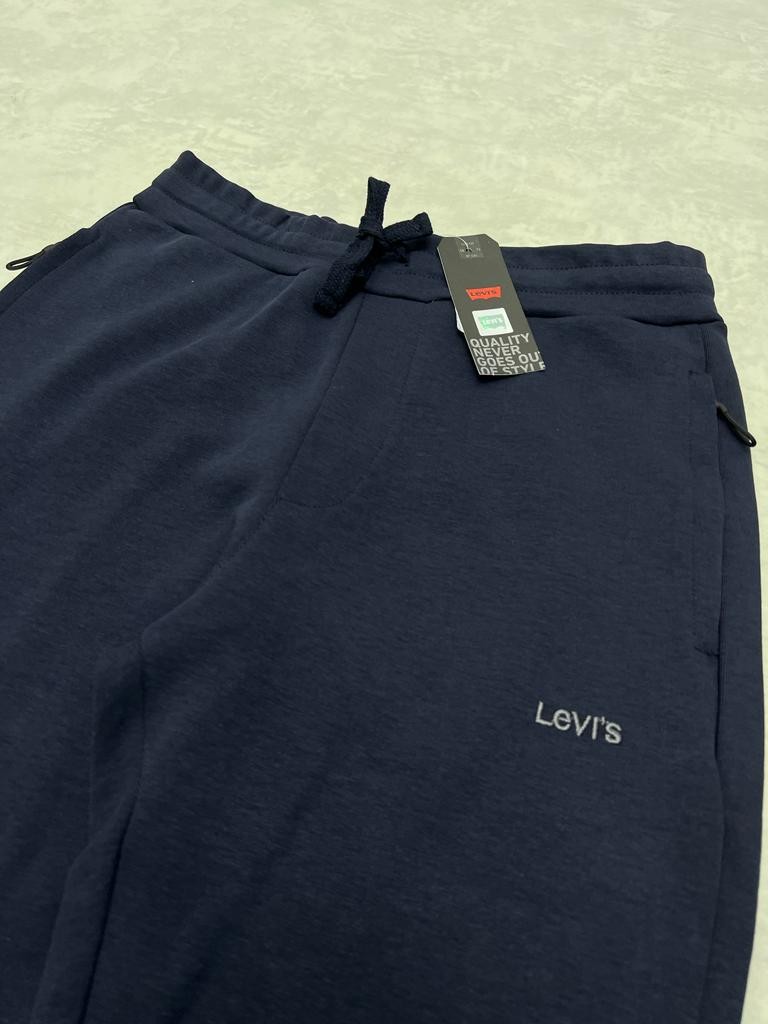 Double Face Navy Blue Nakış Logo Jogger