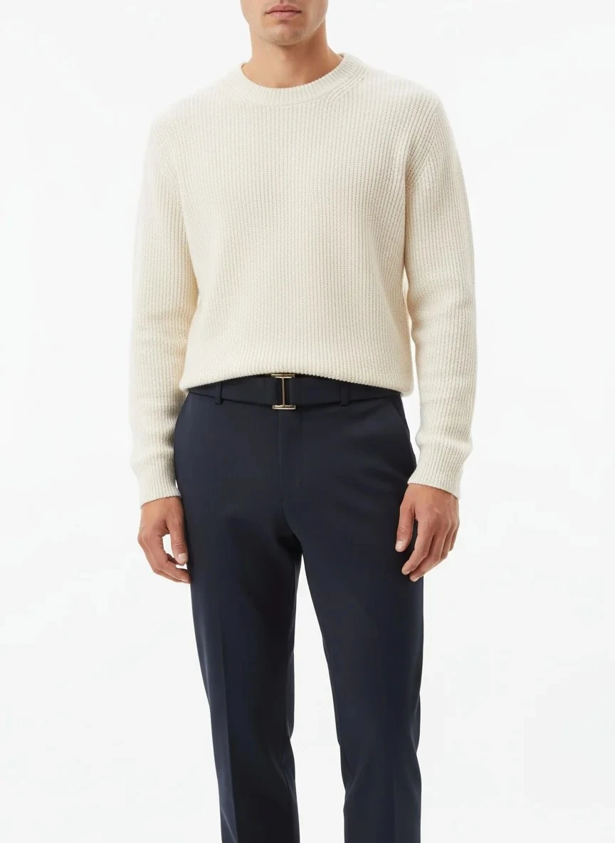 Yeni Sezon İtalyan Kumaş Kalın Kışlık Casual Pantalon