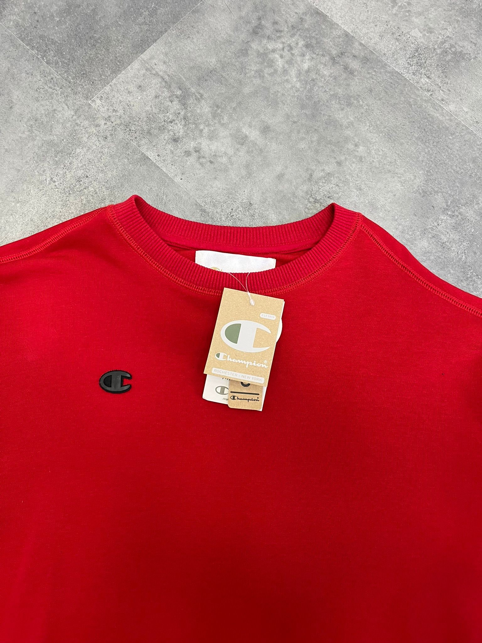 Yeni Sezon Basic Mini Logo Classic Sweatshirt - KIRMIZI