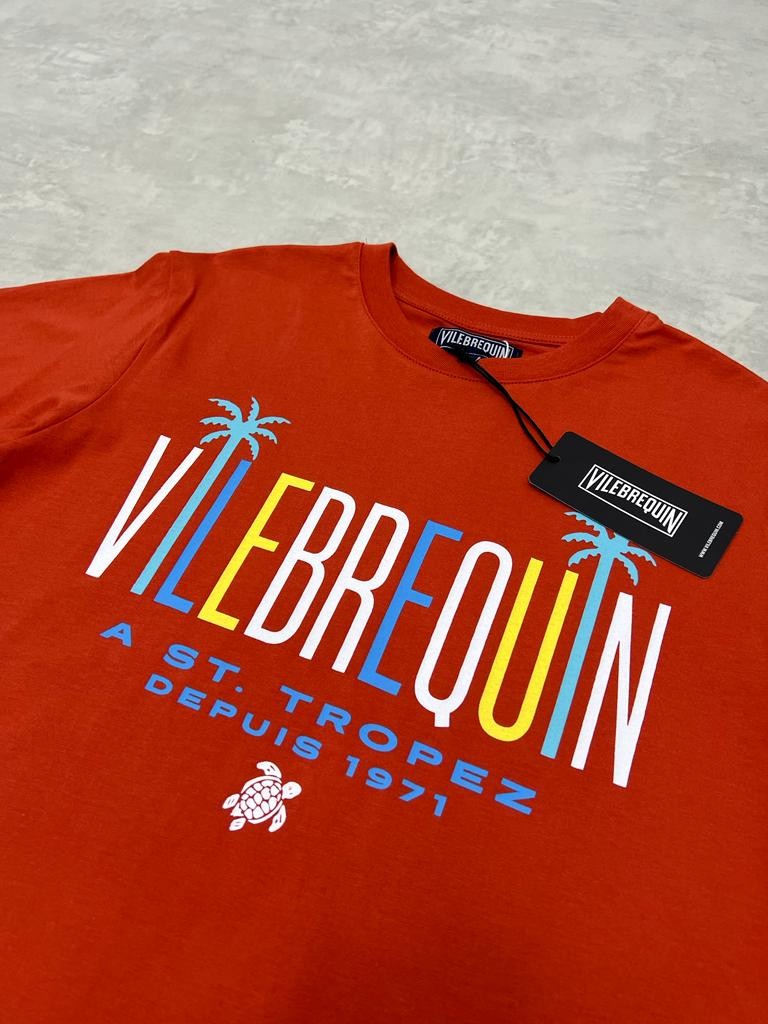 Palm Logo Printed Orange T-shirt