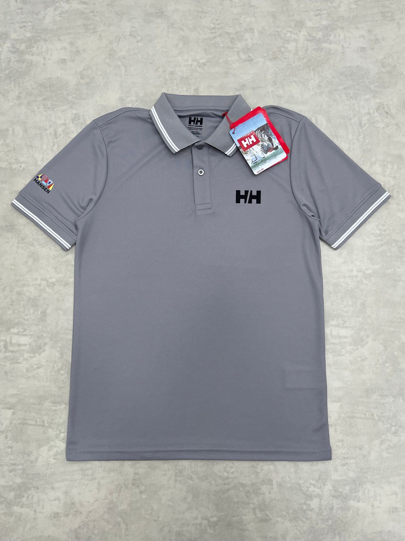 Kol Detaylı Model  Clima Cool (Nefes Alan) Polo Yaka Gray T-shirt