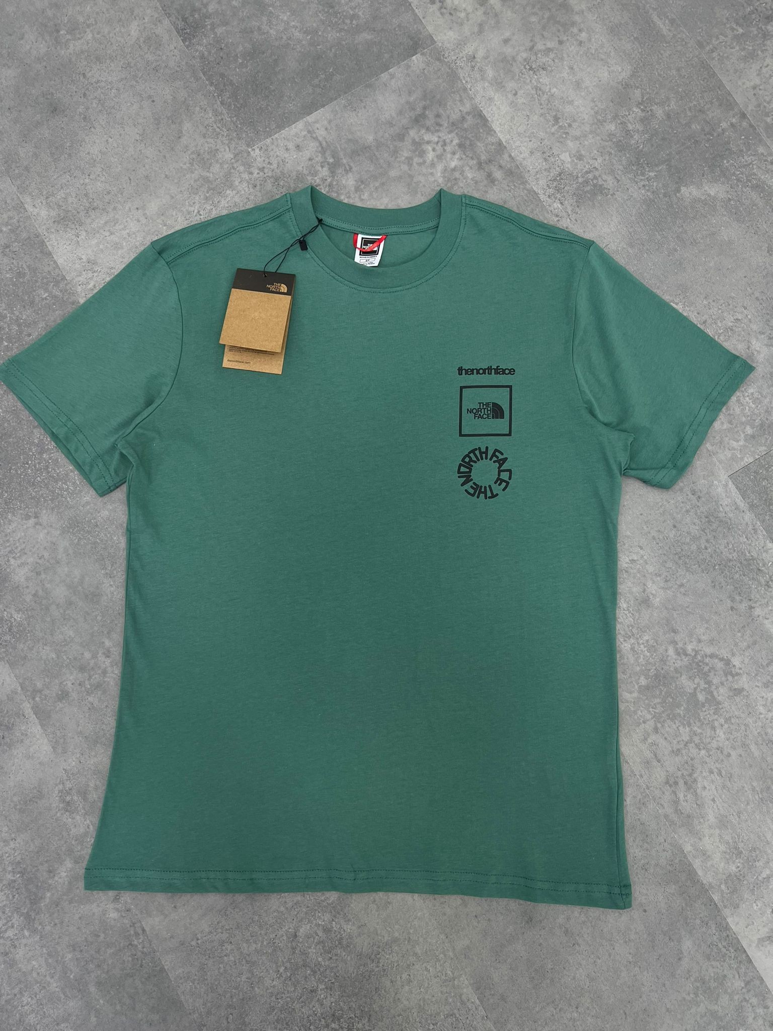 Yeni Sezon Geometrical Shapes Print  Green T-shirt