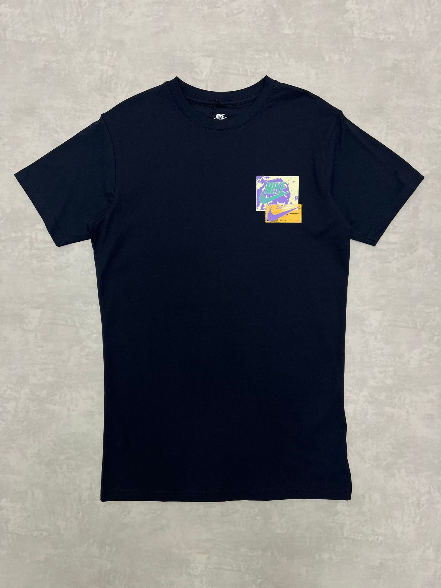 To The Lıght Back Print Navy Blue  T-shirt