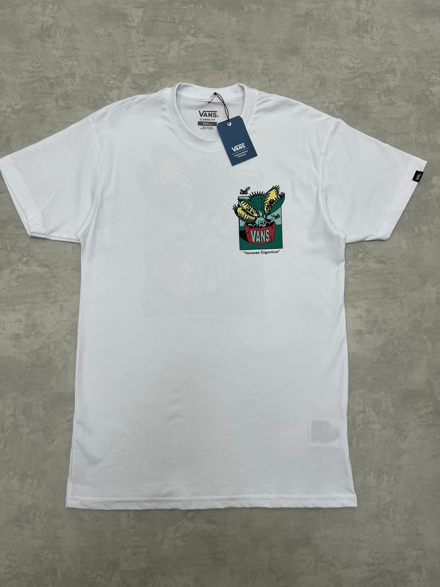 Vansea Cactus Classic  Of The Wall Back Print White T-shirt