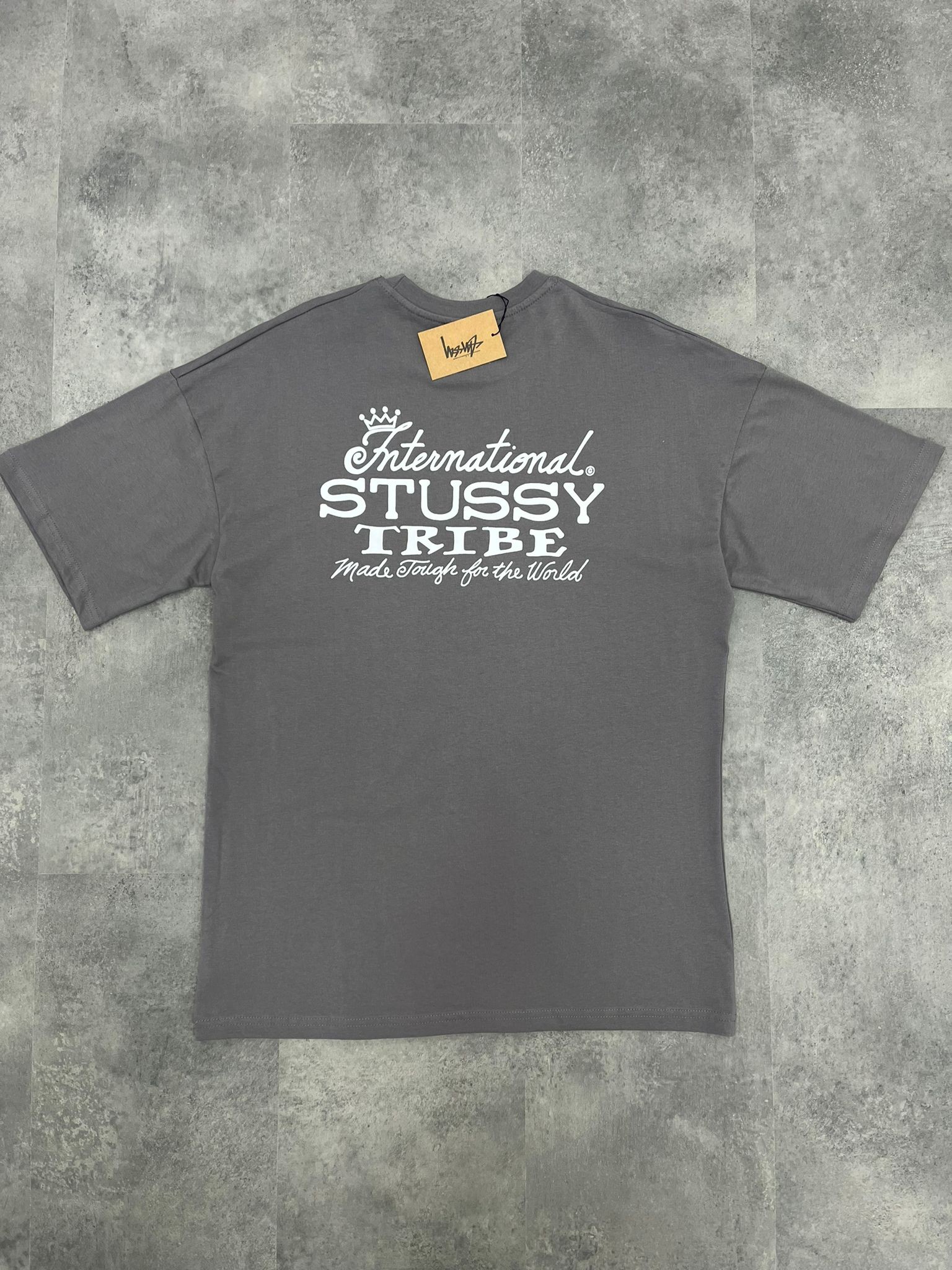Yeni Sezon Stussy Back To Print Trıbe Antrasit  Relax Fit T-shirt