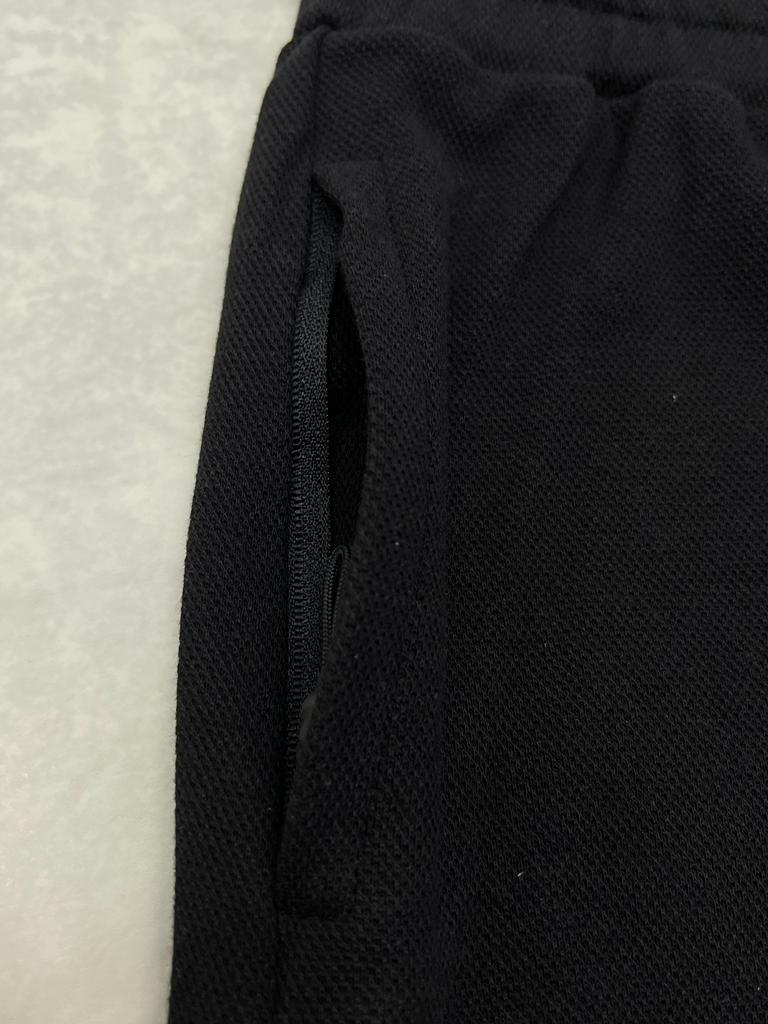 Örgü Kumaş Classic  Nakış Arma  Logo Black Şort 