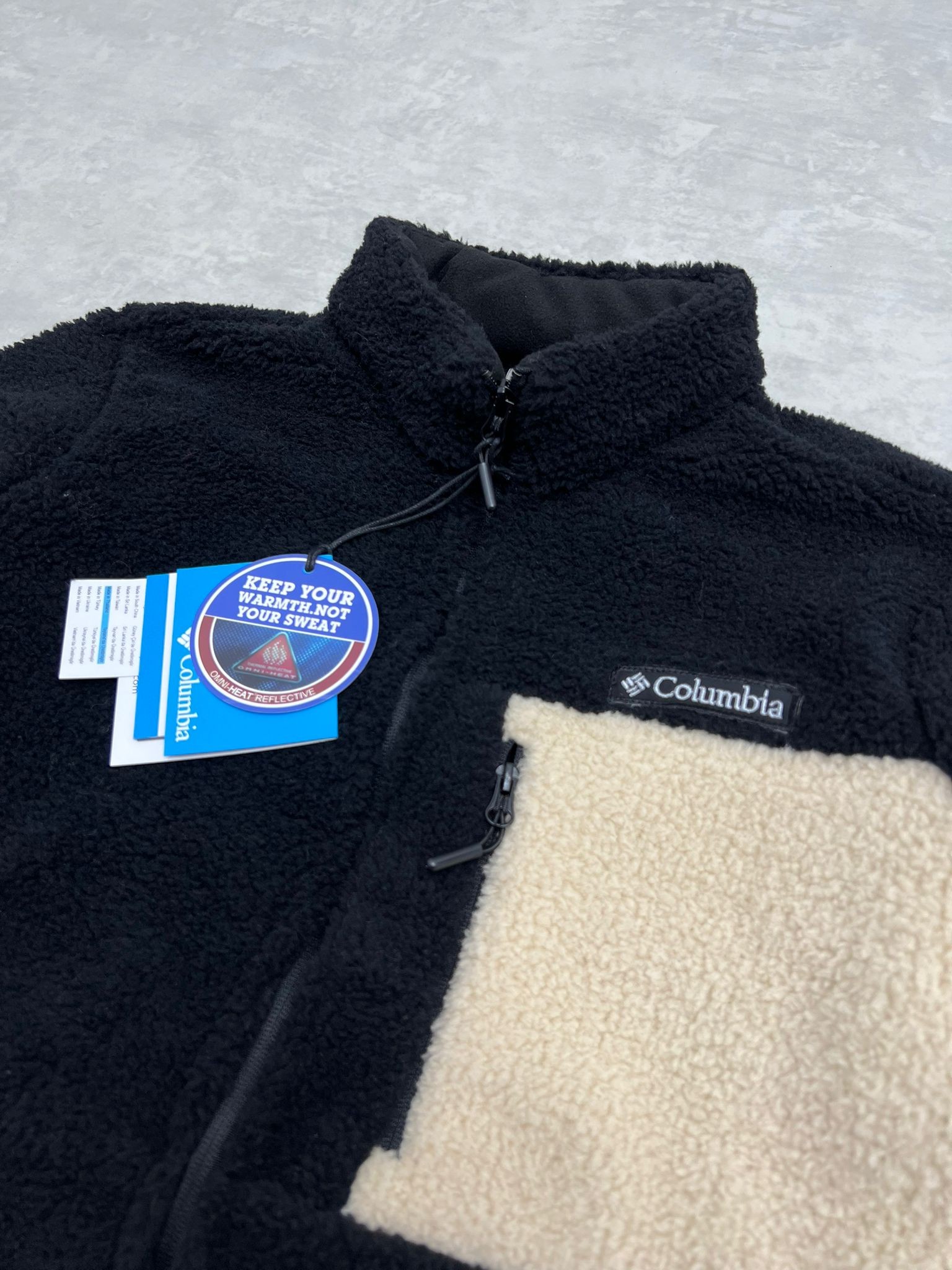 Yeni Sezon İçi Polarlı Peluş Cream Black Ceket 