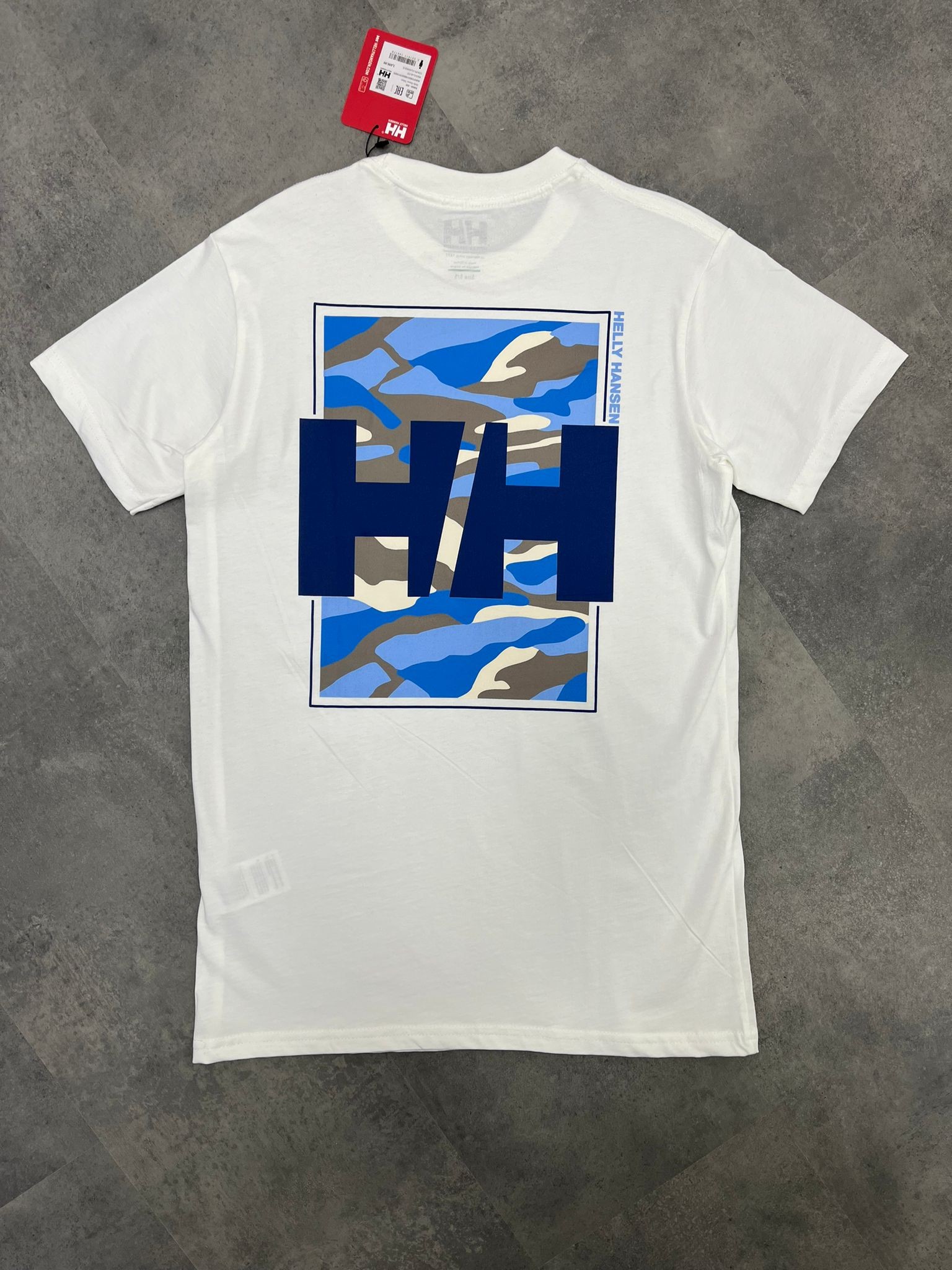 Yeni Sezon Back To Print Blue Camuflage White  T-shirt