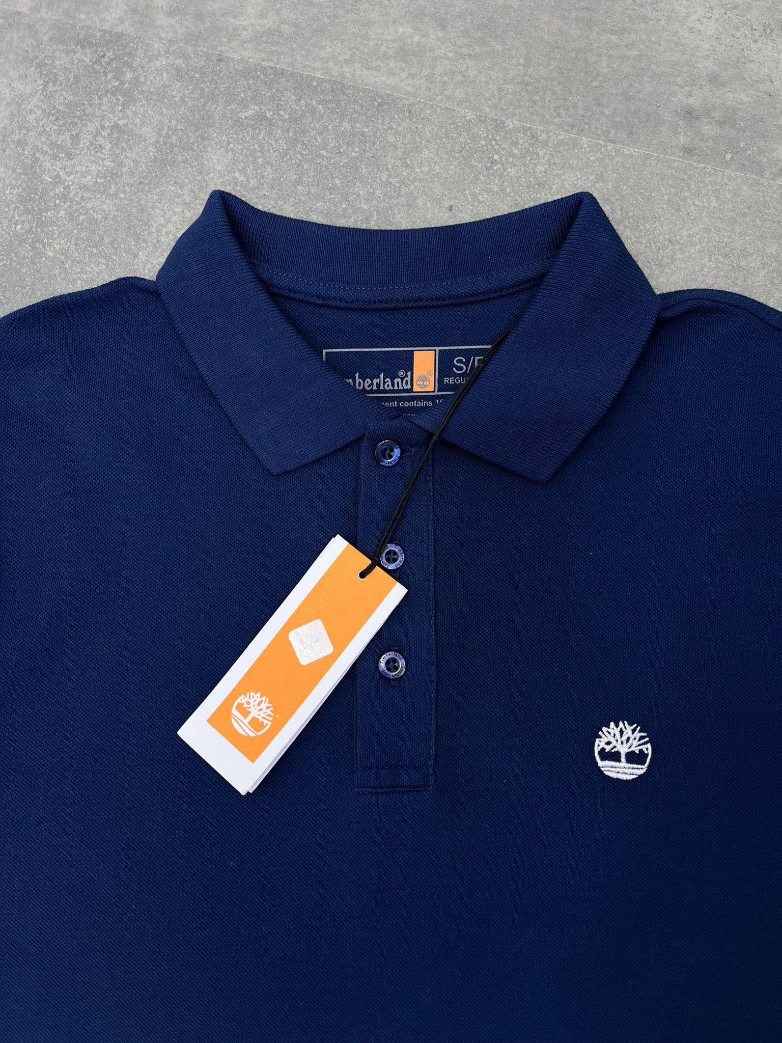 Yeni Sezon Wooden Basic Mini Logo Classic Navy Blue Polo Yaka