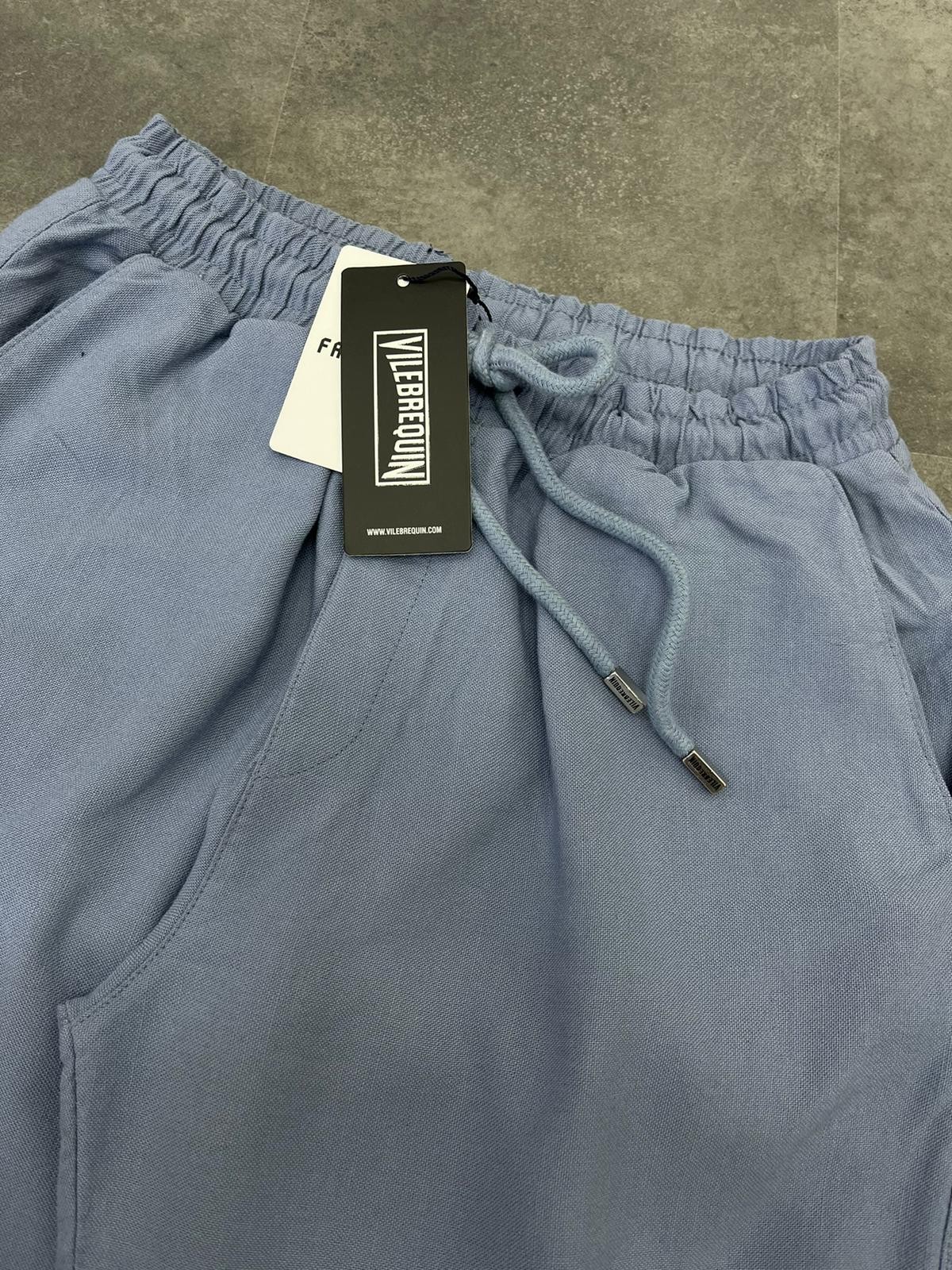Yazlık Yeni Sezon Ham Keten Blue  Pantalon