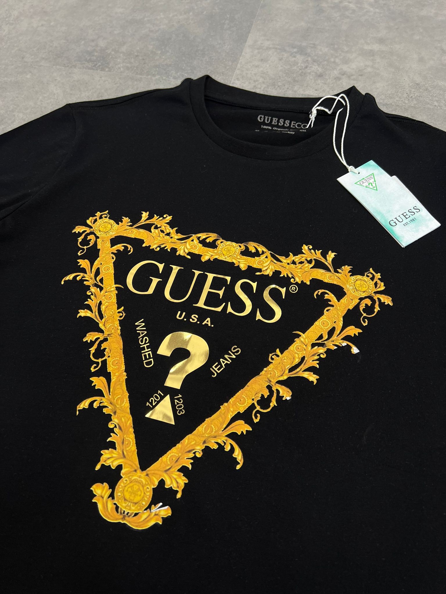 Yeni Sezon Usa Washed Frame Jeans  Black T-shirt