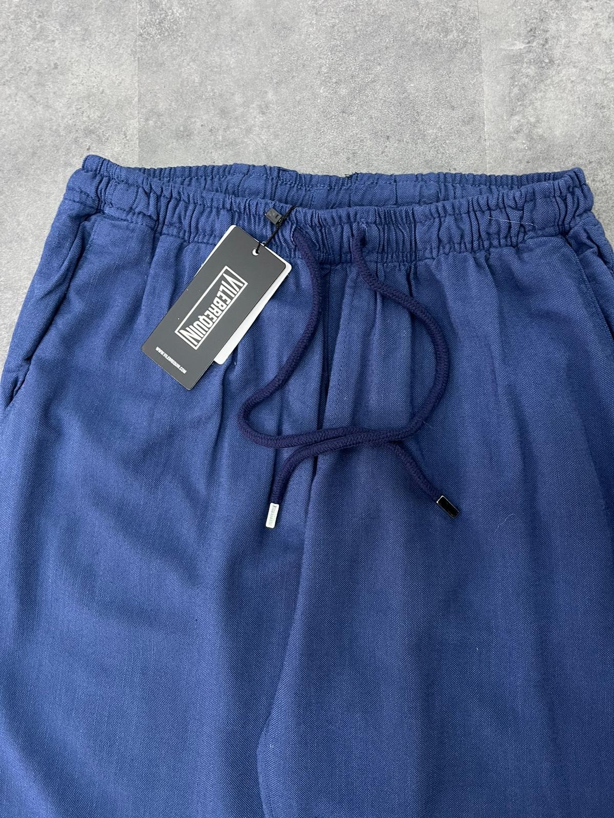 Yazlık Yeni Sezon Ham Keten Lacivert Pantalon
