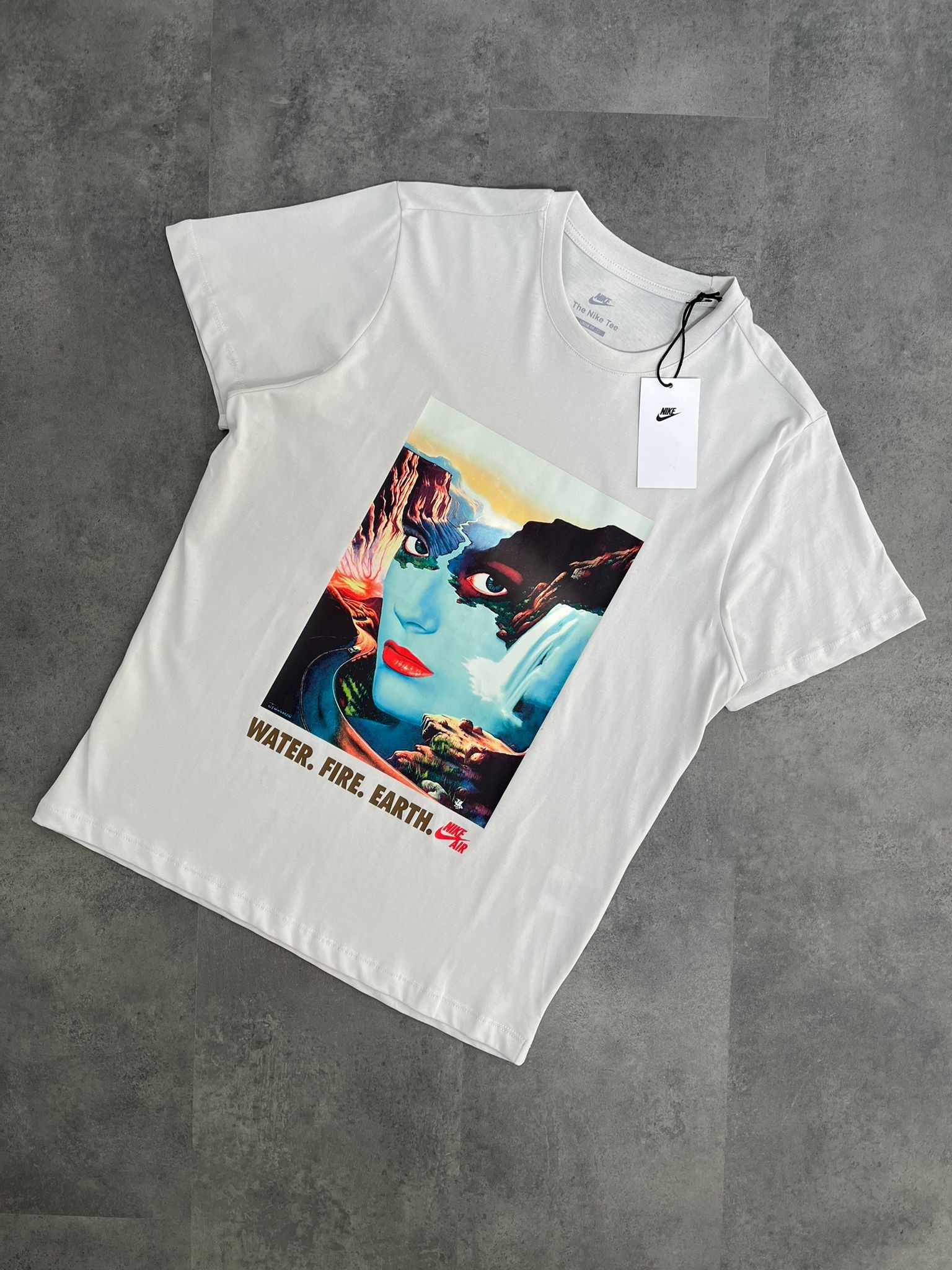 Yeni Sezon Back To Print Water Fıre Earth Ekru  T-shirt