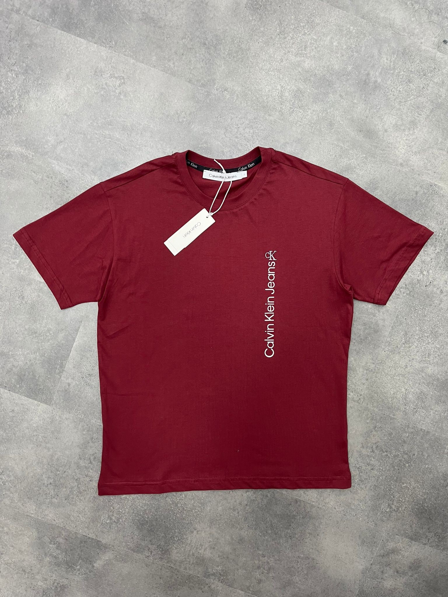Yeni Sezon Limited Edition Özel Baskı Vertical Logo Bordo T-shirt
