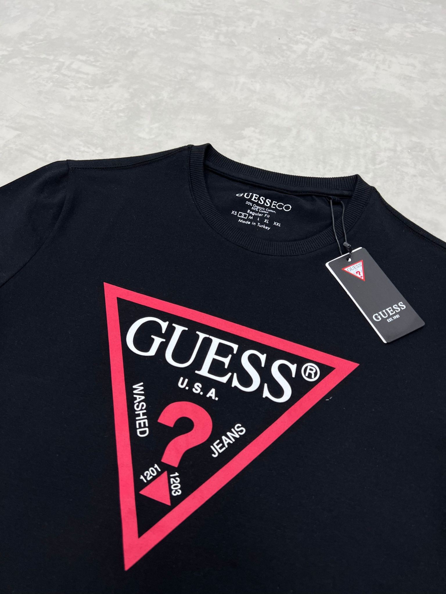 Yeni Sezon Washed Mid Logo  Black T-shirt