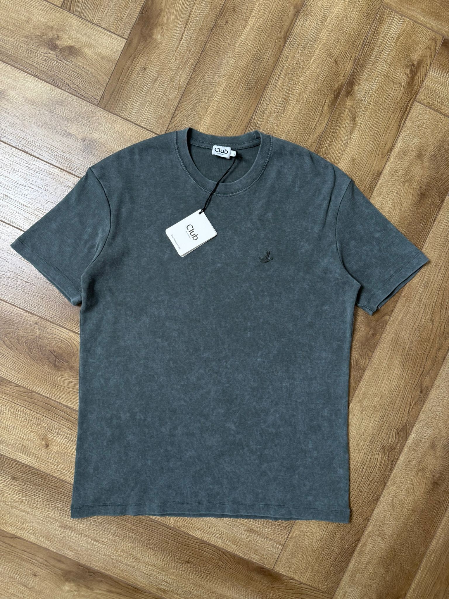 Yeni Sezon Yıkamalı Basic Mini Logo  T-shirt - HAKİ