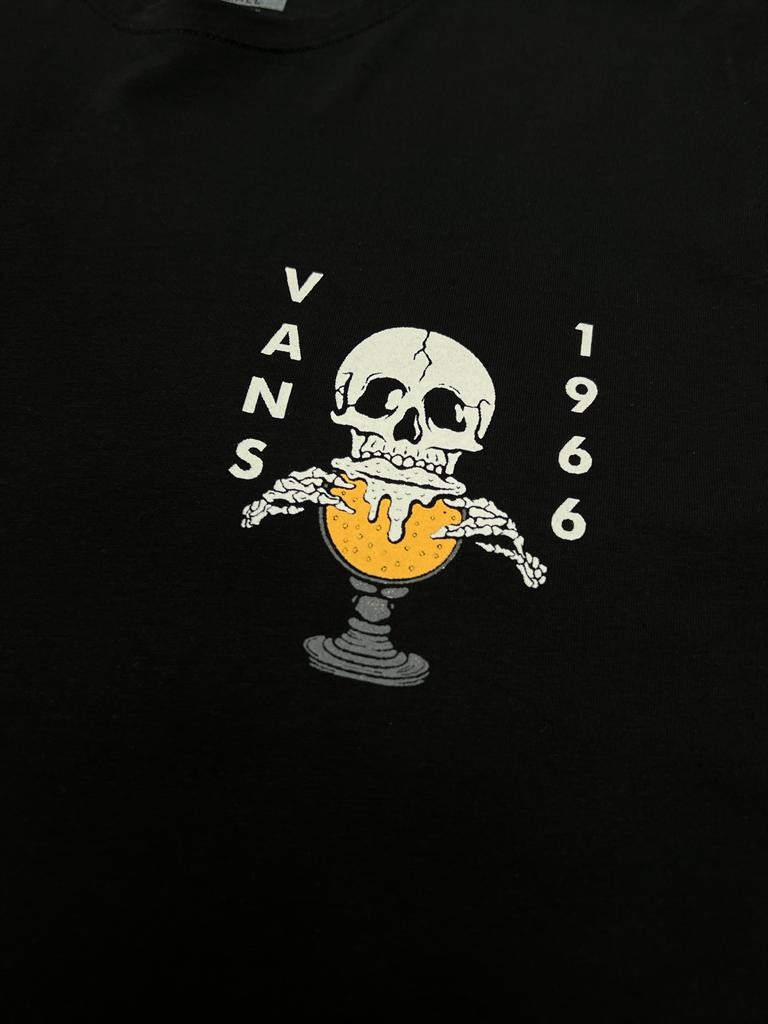 Beer And Skull Black T-shirt On The Back