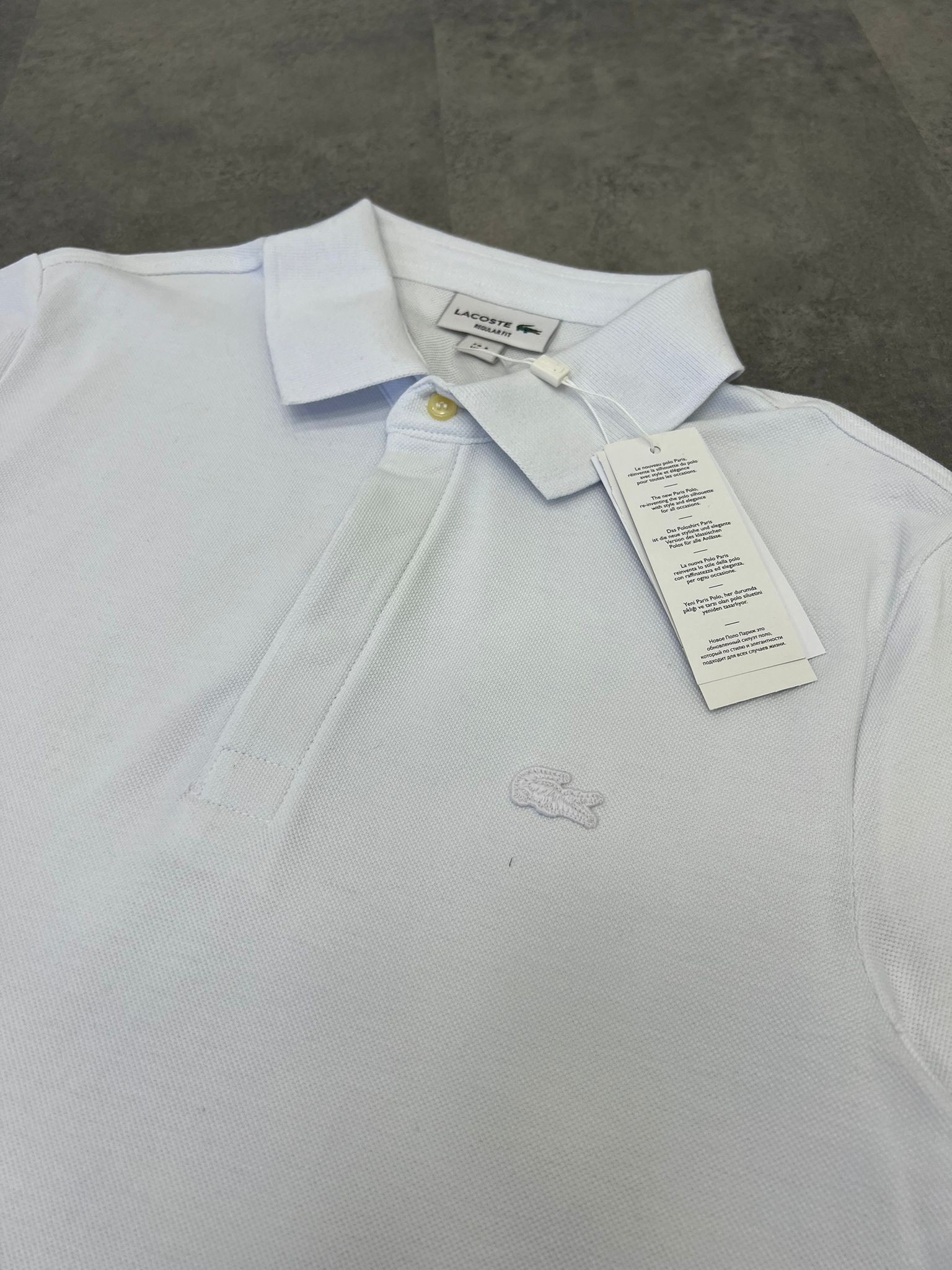 Yeni Sezon Paris Logo Mini Logo Classic White Polo Yaka