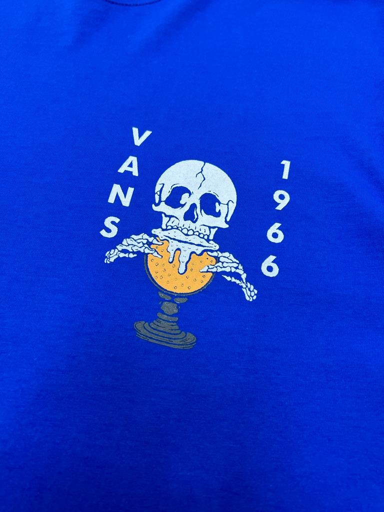 Beer And Skull Blue T-shirt On The Back