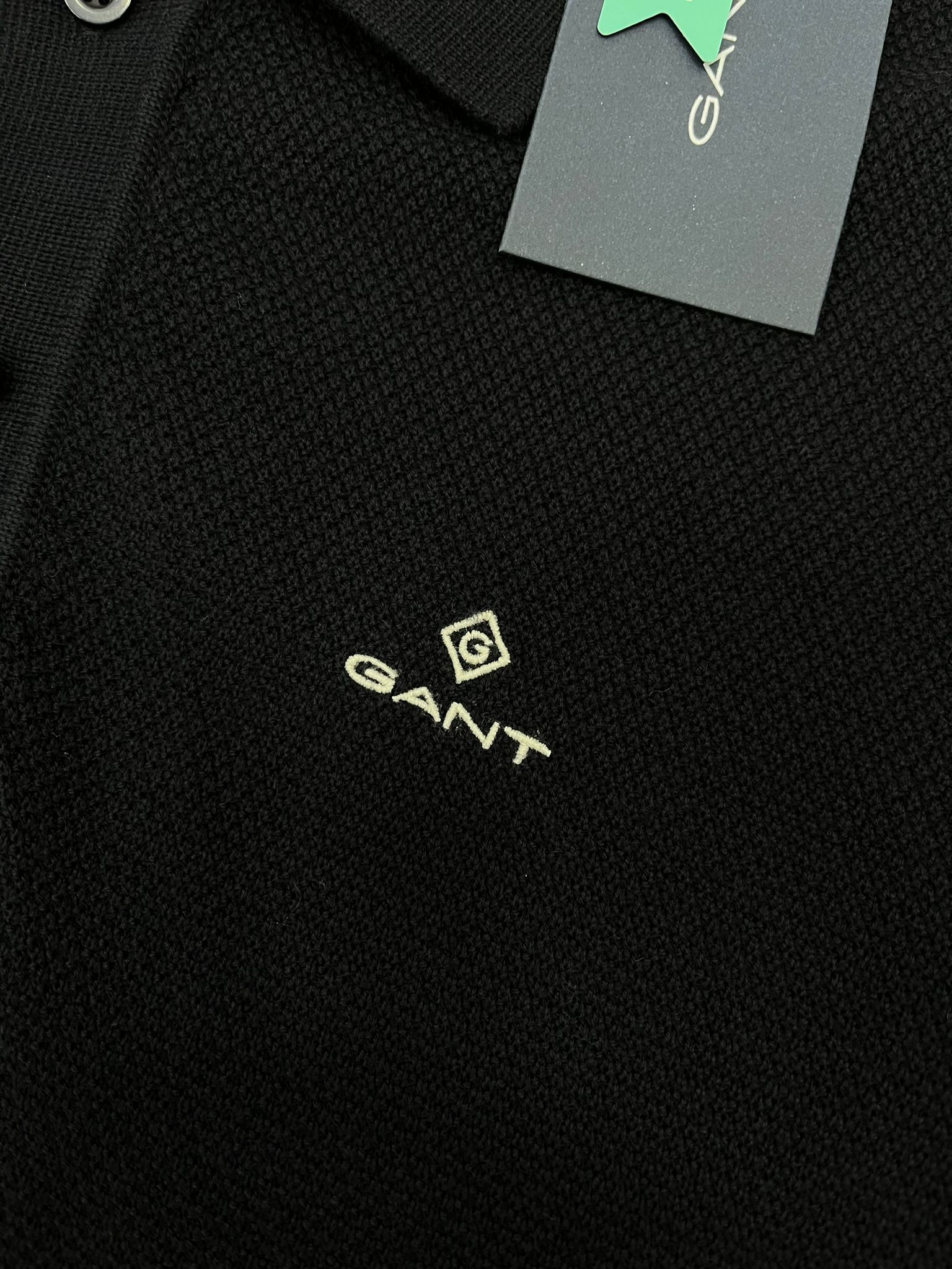 Yeni Classic Basic Logo Örgü Triko Kumaş Polo Yaka Navy Blue Sweatshirt 