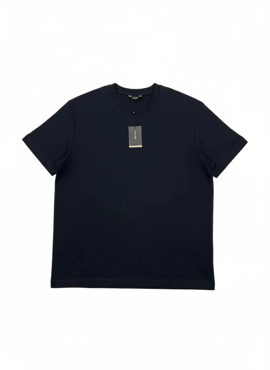 Yeni Sezon Organik Pamuk Kalın Kumaş Relax Fit T-shirt - LACİVERT