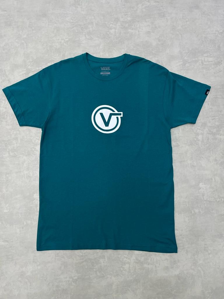 Green T-shirt With Rounded Logo On The Back