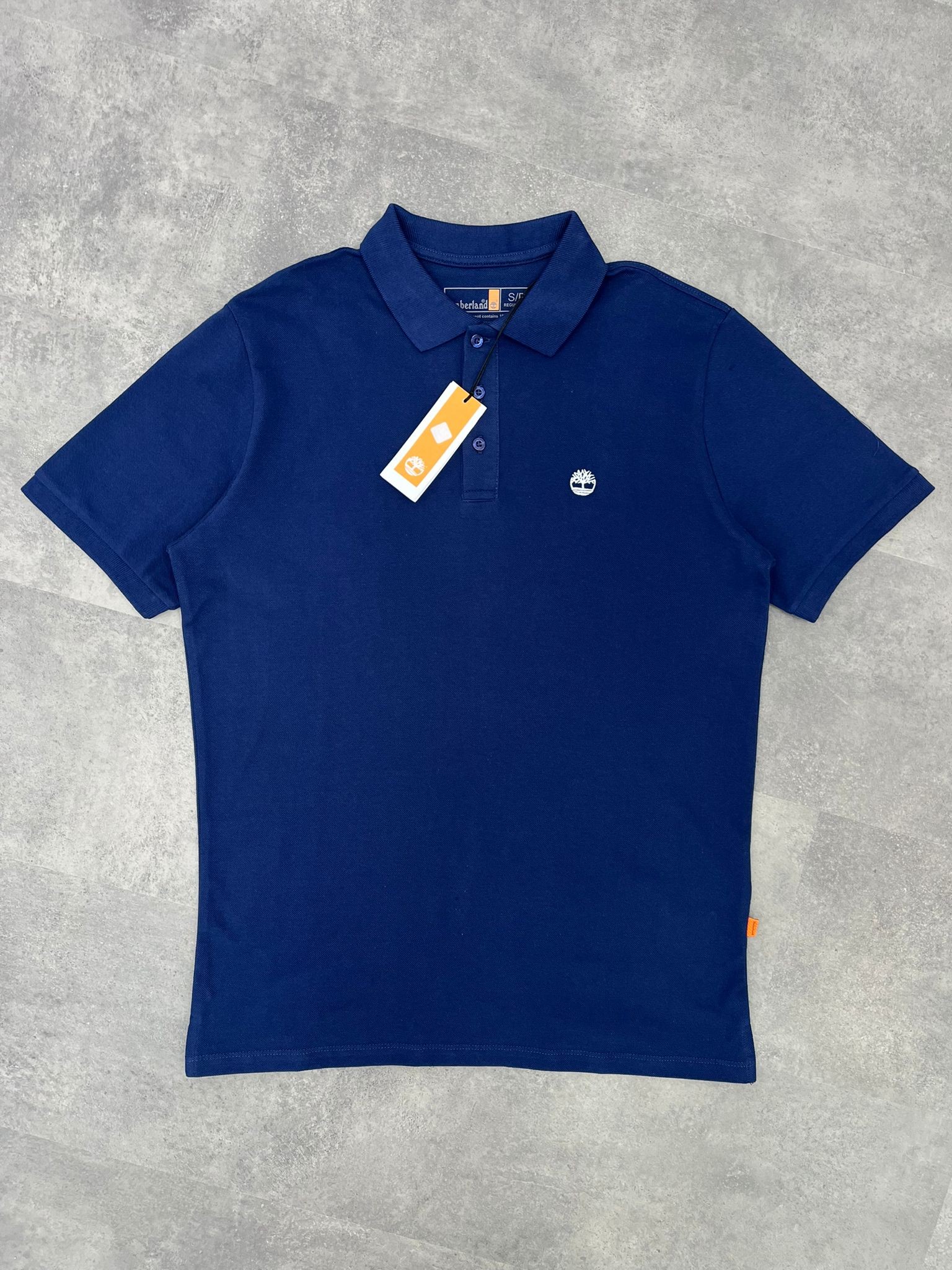 Yeni Sezon Wooden Basic Mini Logo Classic Navy Blue Polo Yaka