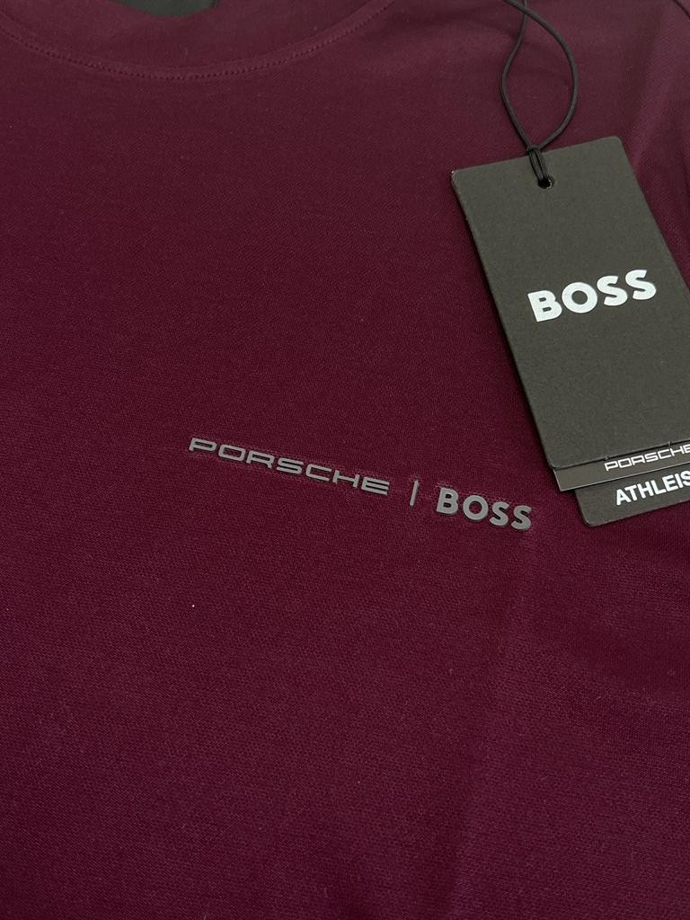 Porche x Bss Logo Clima Cool (Nefes Alan) Bordo T-shirt