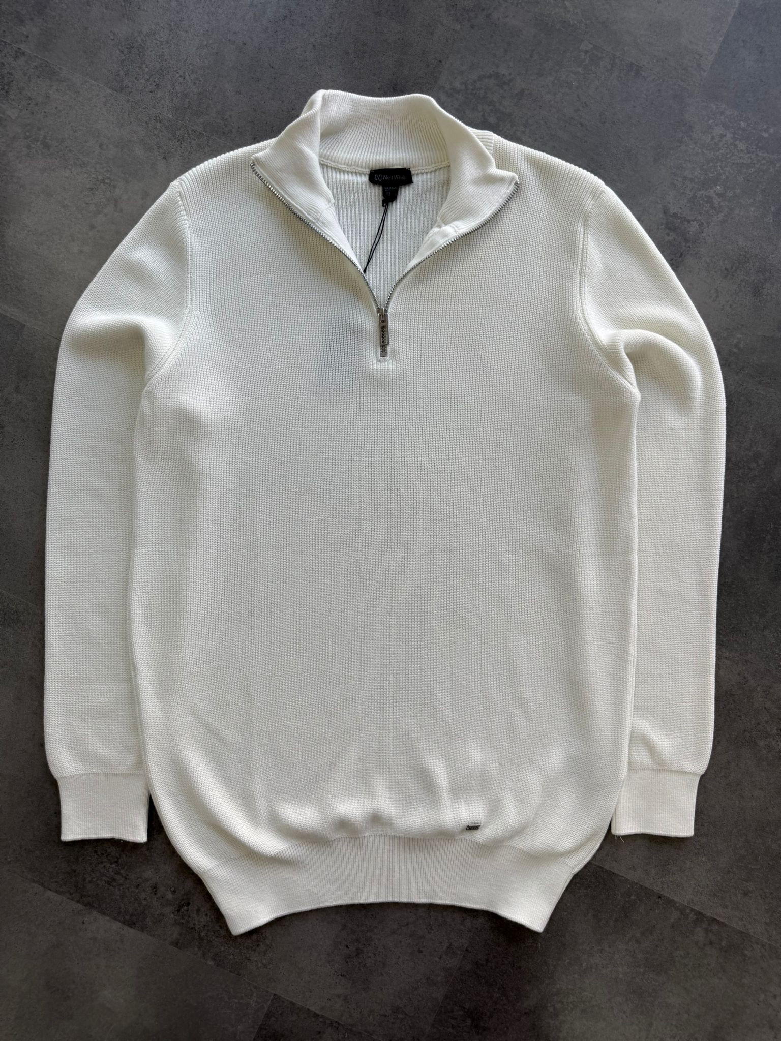 Yeni Sezon Özel Seri Triko Yarım Fermuarlı Sweatshirt - KREM