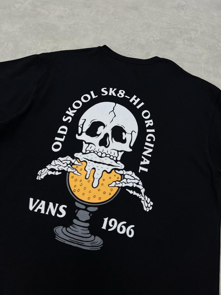 Beer And Skull Black T-shirt On The Back