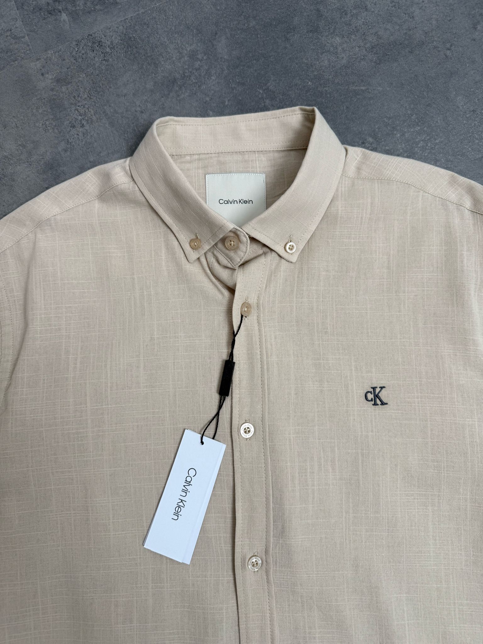 Yeni Sezon Keten Basic Ceast Logo Gömlek