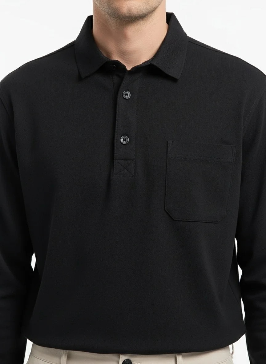 Yeni Sezon Gabardin Kalın Özel Polo Yaka Sweatshirt