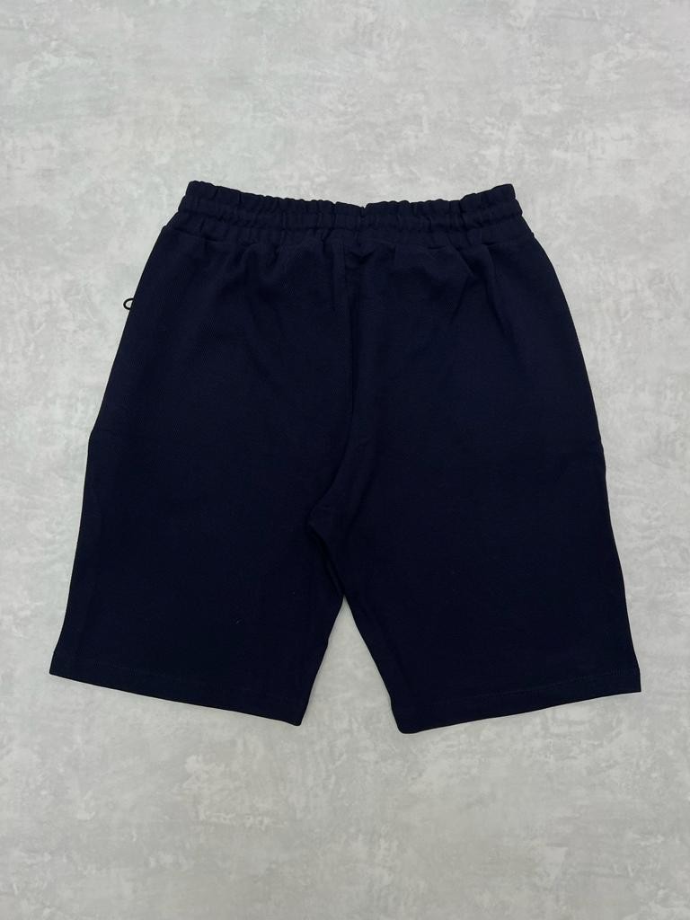 Örgü Kumaş Classic  Nakış Arma  Logo  Navy Blue  Şort 