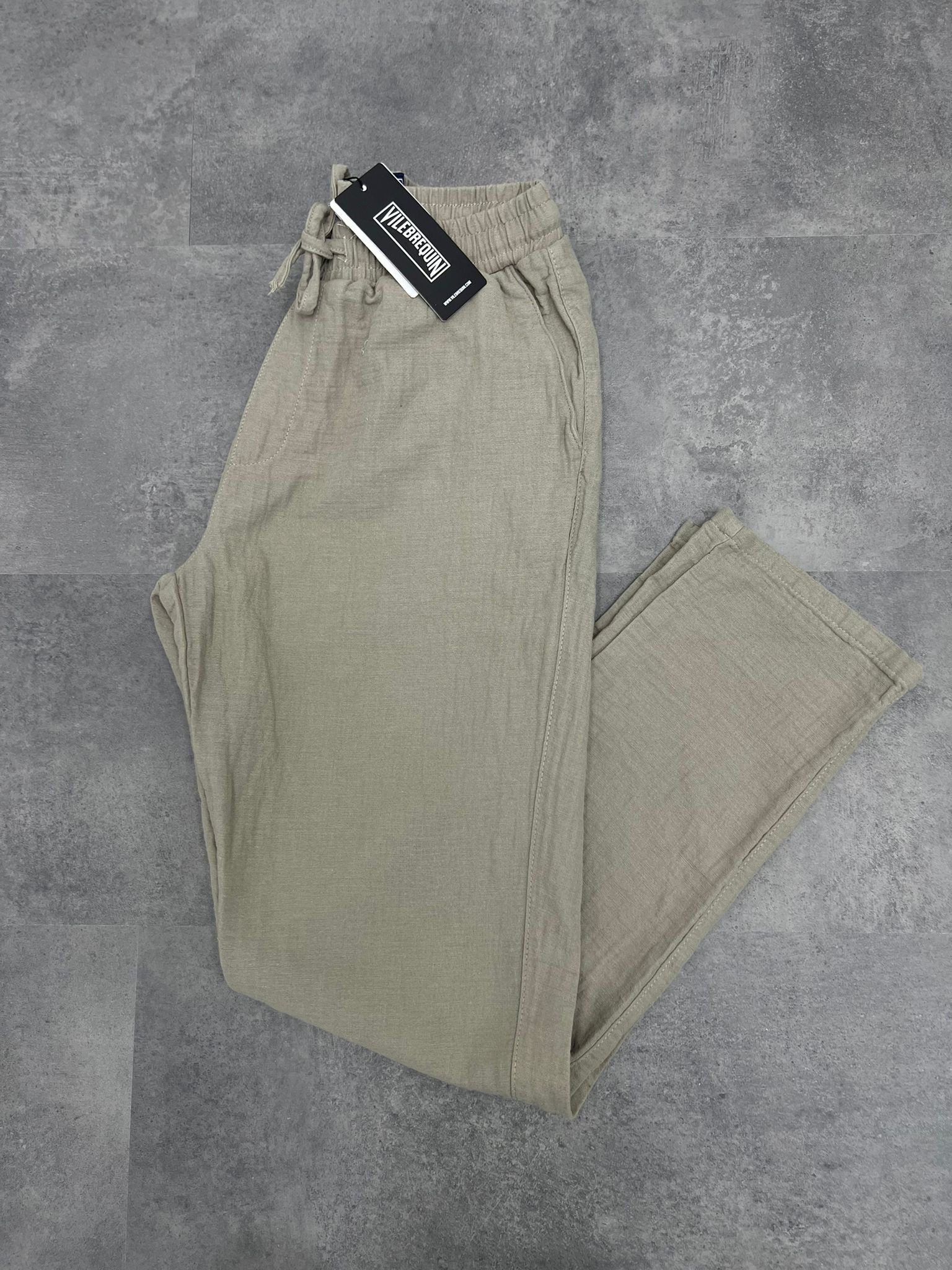 Yazlık Yeni Sezon Koyu Haki Müslin Pantalon